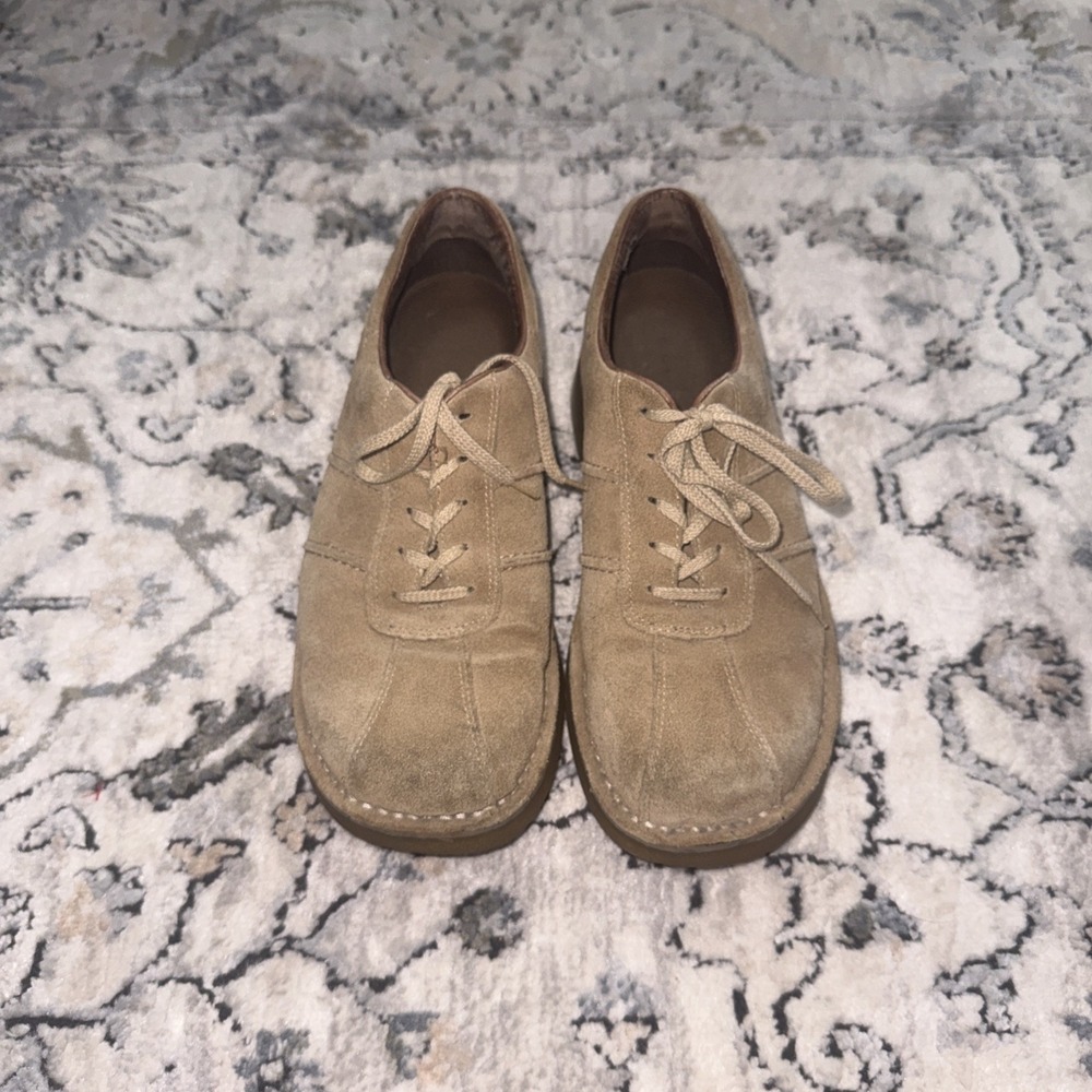 RARE VINTAGE ALDO DARBY Mens 10.5 Beige Suede Dr. Martin Style Dress Shoes EU 44